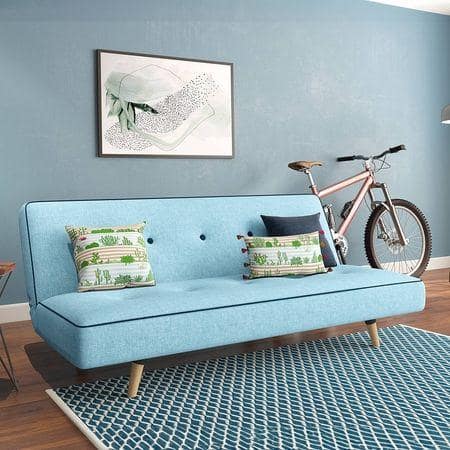 Zehnloch 3 Seater Click Clack Sofa cum Bed In Glacier Blue Colour