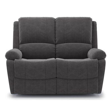 Lebowski Fabric Two Seater Manual Recliner in Smoke Fabric Colour