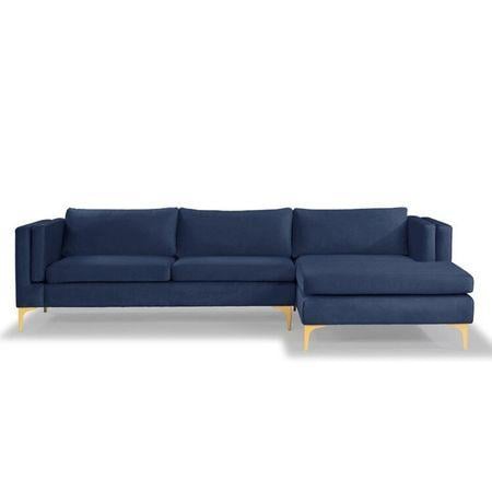 Brezza Sectional Fabric Sofa - Navy Blue