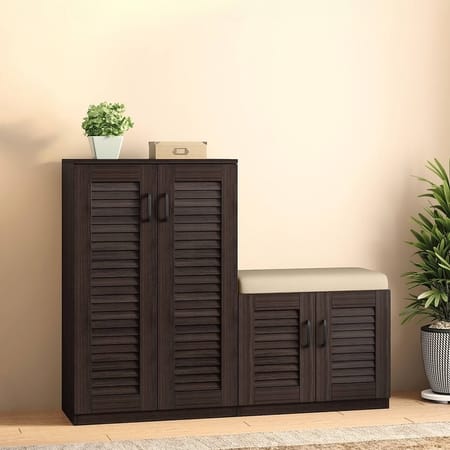 Bennis 25 Pair Shoe Rack in Dark Walnut Finish