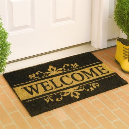 Luxe Home 100% Natural Coir Doormat Welcome Print Design (71x45 cm)