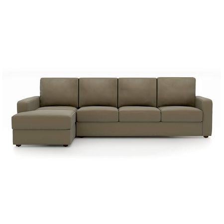 Apollo Compact Sofa (Colour : Cappucino, Cushion : Soft, Seating Capacity : Left Aligned 3 Seater + Left Aligned Chaise + Ottoman)