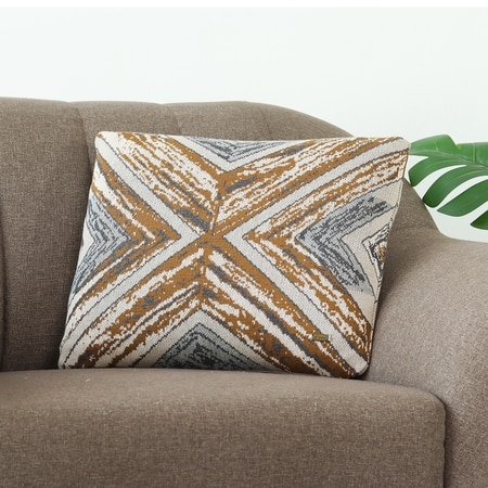 Sabah Olive Grey Melange Cushion Cover 16X16 Inches