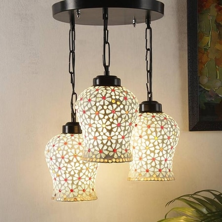 Zaiden Multicolour Glass Cluster Hanging Light