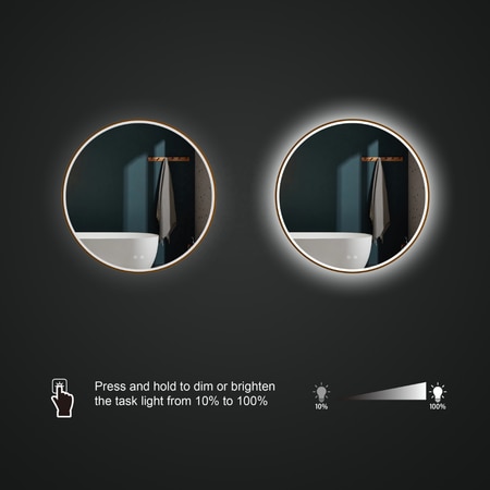 Round LED  Mirror with Lights Dimmable Vanity Mirror