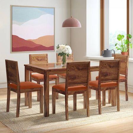 Floyd 6 Seater Dining Table Glass Top With Set Of 6 Oribi Dining Chairs