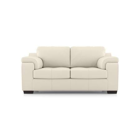 Trissino 2 Seater Premium Italian Leather Sofa In Creme Fraiche