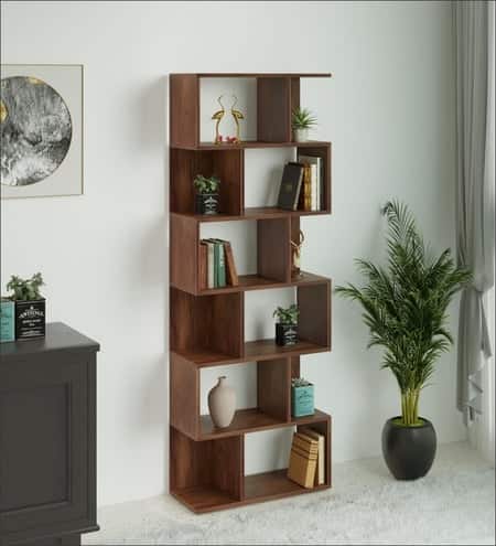 Crosbon Engineered Wood Bookshelf in Brown Maple Finish