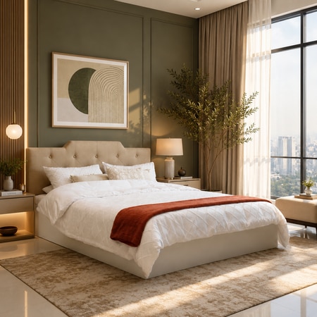 Prajna Engineered Wood Queen  Size Bed With Hydraulic Storage (Melamine Finish, White Colour)