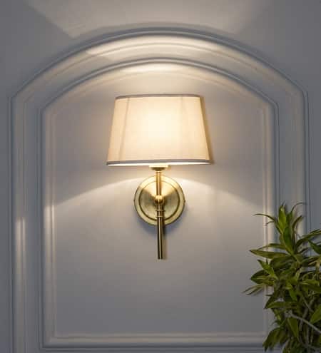 Dryden Shine Brass Finish Metal Wall Light