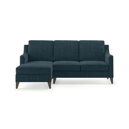 Abbey Sectional Sofa (Colour : Indigo Blue, Cushion : Hard, Seater : Left Aligned 2 Seater + Left Aligned Chaise)