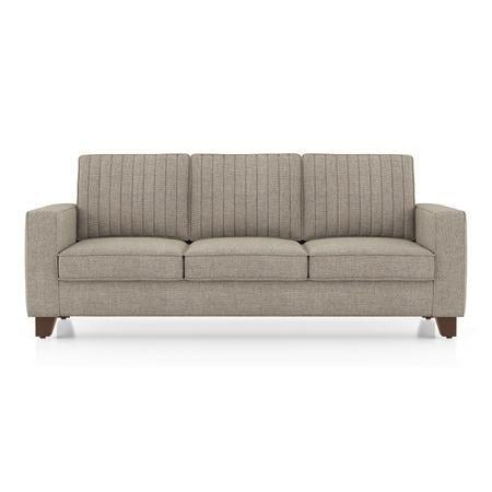 Apollo Neo 3 Seater Fabric Sofa in Mist Brown Colour (Back Height : Regular, Cushion Type : Hard)