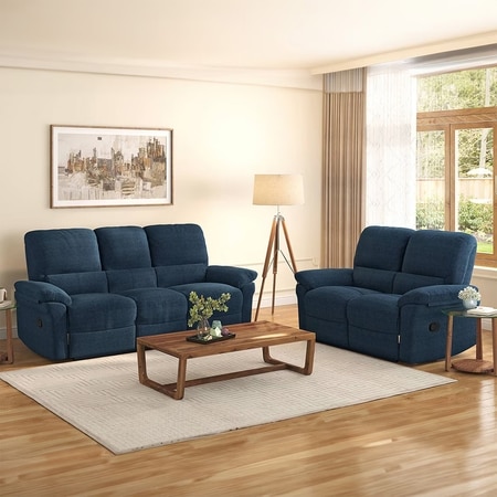 Bernice Three Seater Recliner in Capri Blue Colour