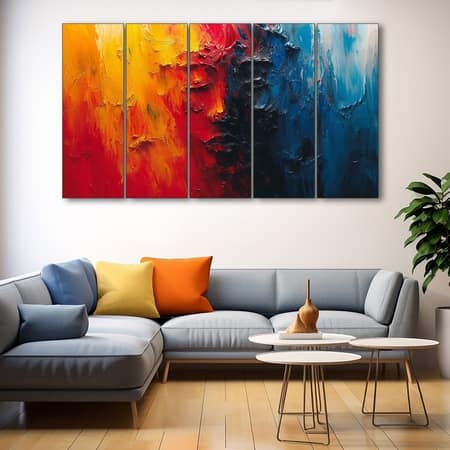 The Castle Decor Woman Abstract Wall Painting Wooden Framed 27x48 Inch (Style 1)