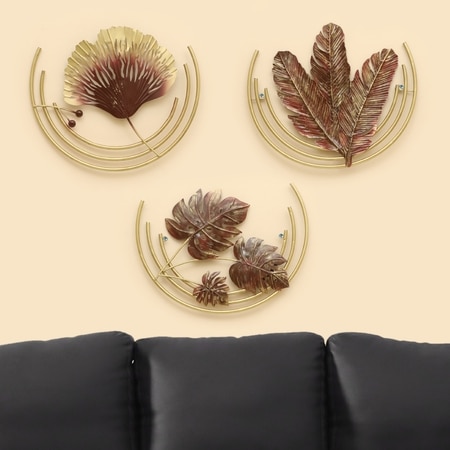 W-Greenfield Abstract Metal Wall Decor in Multicolor Set of 3
