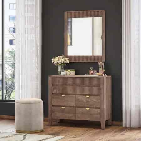 Toledo Solid Wood Chest of 6 Drawers In Danish Walnut Finish