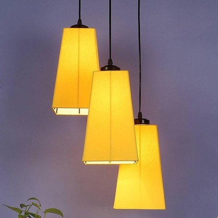 Uriel Yellow Fabric Cluster Hanging Light