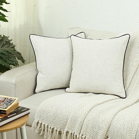 Safaid Set Of 2 Cushion Cover With Ivory Colour