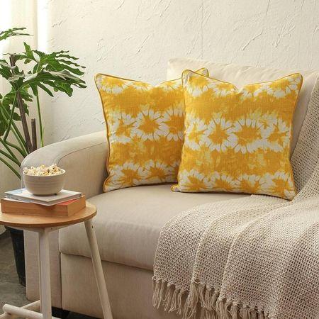 Maiku Yellow Cotton Cushion Cover