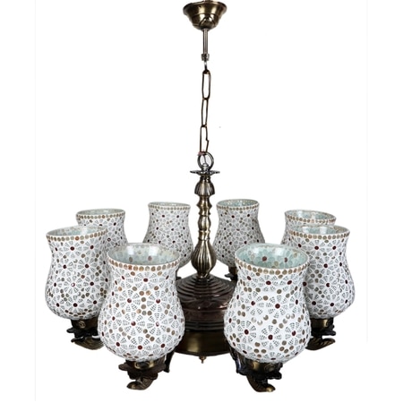 Devansh Gold Antique Wall Mounted Lamp With Off-White Cotton Shade