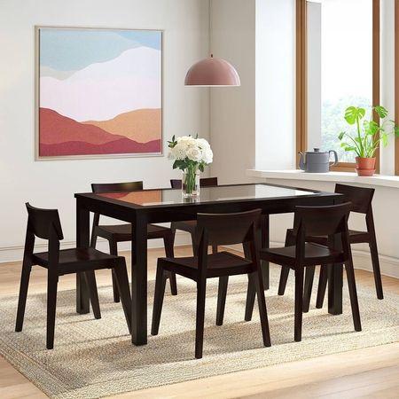 Floyd 6 Seater Dining Table Glass Top With Set Of 6 Gordon Chairs