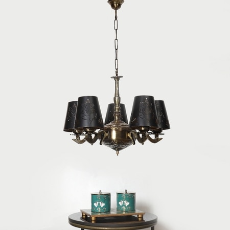 Devansh Metal Wall Mounted Lamp With Black Cotton Shade