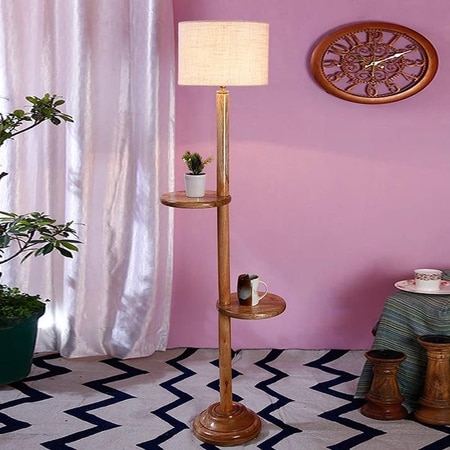 Ivana White Cotton Shade Floor Lamp