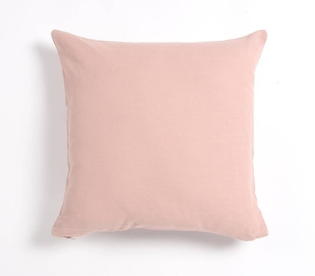 Solid Blush Cotton Cushion Cover