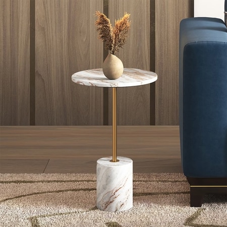 Ciro Toronto Side Table in Gold Finish