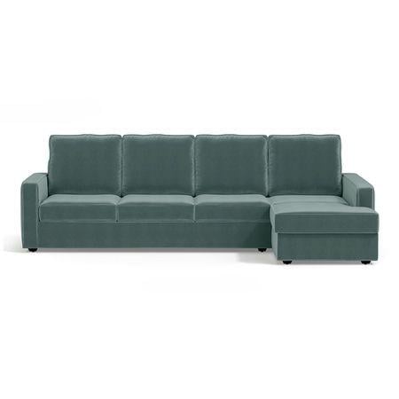 Apollo Sofa (Colour : Dusty Turquoise Velvet, Cushion : Soft, Back Type : High Back, Seating Capacity : Right Aligned 3 Seater + Right Aligned Chaise)