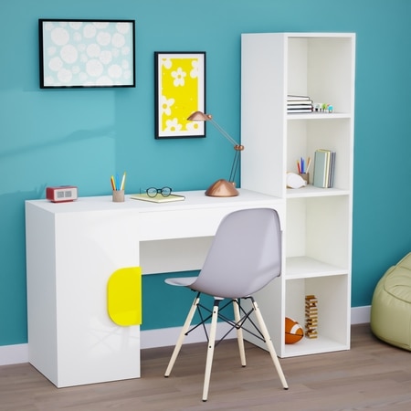 Joy Ride Study Table In White Colour