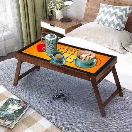 Tik Tak Solid Wood Bookshelf and Serving Tray In Multicolour