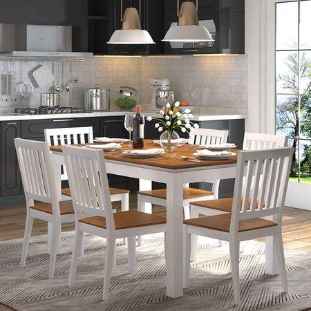 Diner 6 Seater Dining Table Set (Finish- Golden Oak)