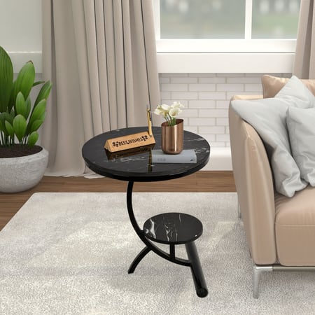 Bellemoor Metal Side Table in Black Colour