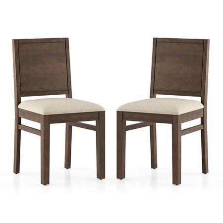 Atlas Dining Chairs Set Of 2 Finish Danish Walnut Colour Wheat Brown