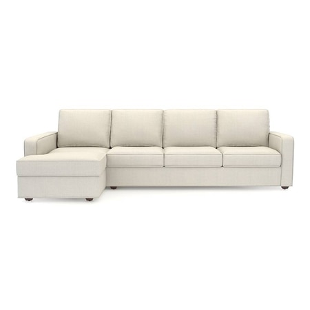 Apollo Sofa (Colour : Pearl, Cushion : Hard, Back Type : Regular, Seating Capacity : Left Aligned 3 Seater + Left Aligned Chaise)