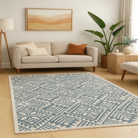 Indigo Lotus Carpet 5 X 7