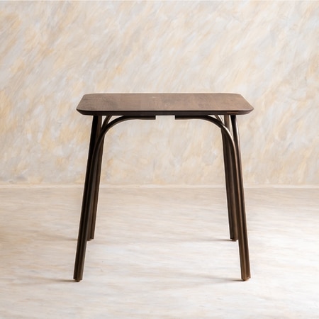 Arco Stainless Steel Square Outdoor Dining Table in Brown Colour
