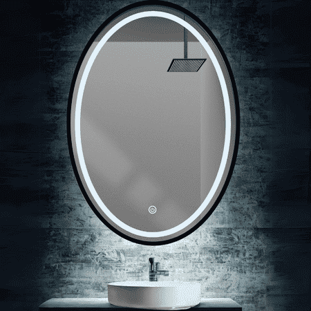 Oval Framed LED  Mirror Black Matte Gold Rose Gold Brushed Silver