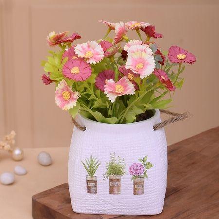 Pink Daisy Artificial Plant With Pot