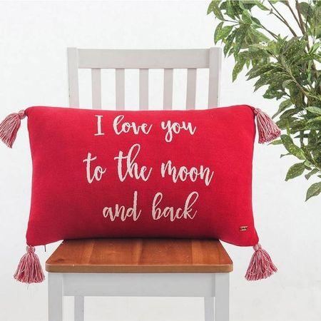 Mishka Red & Natural Cotton Cushion Cover