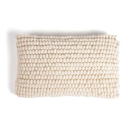 Popcorn Textured Handwoven Woolen Lumbar Cushion Cover