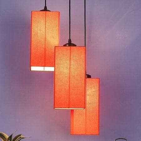 Dominick Orange Fabric Cluster Hanging Light