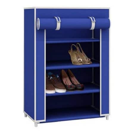 Josh 12 Pair Shoe Rack in Blue Finish
