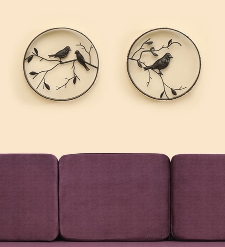 Bird Abstract Cane Wall Decor in Multicolor Set of 2