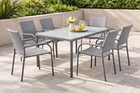 Daisy  Outdoor Set in Grey Colour (1 Table & 6 Chairs)