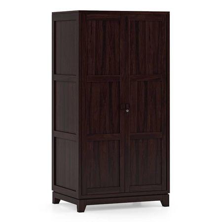 Magellan Solid Wood 2 Door Wardrobe in Mahogany Finish
