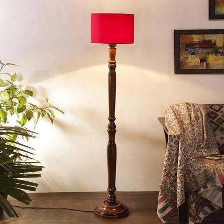 Britney Brown Cotton Shade Floor Lamp