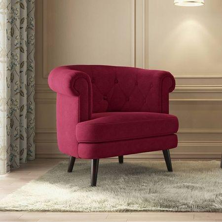 Accentdot Lounge Chair in Fuschia Red Velvet Colour