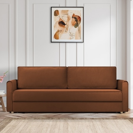 Flycon 3 Seater Pull Out Sofa cum Bed  in Brown Colour